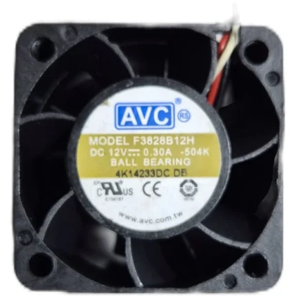 فن 3.8 در 3.8 میلی متر با قطر 2.8 میلی متر از برند AVC با ولتاژ کاری 12 ولت و جریان 0.3 آمپر