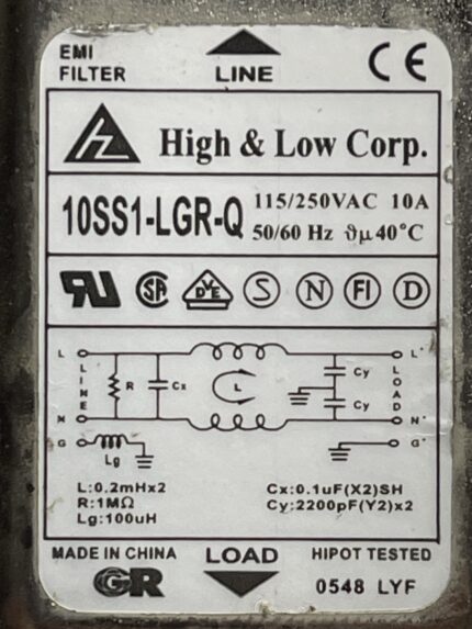 جک ورودی برق فیلتر دار 10SS1-LGR-Q
